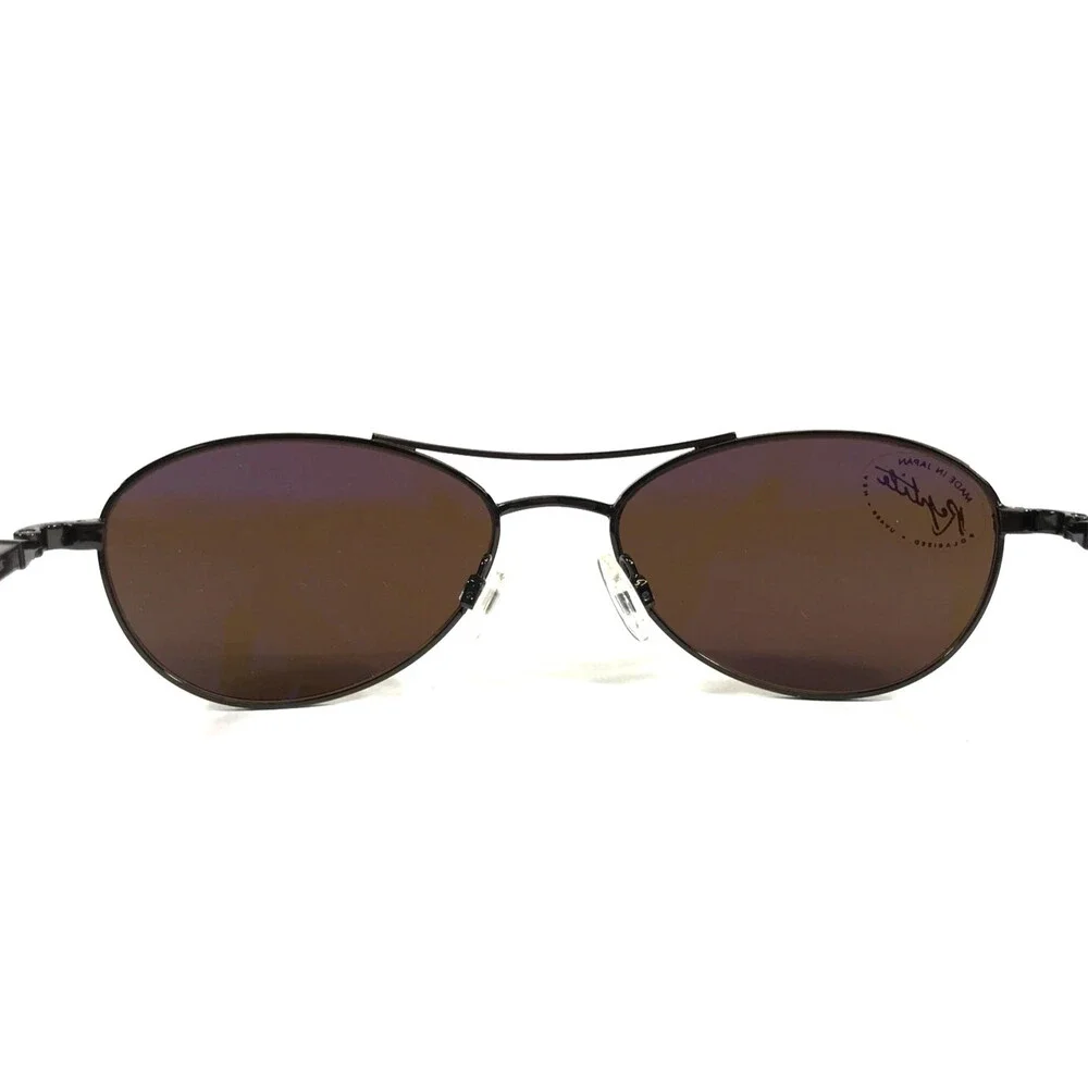 Reptile Sunglasses SANTIAGO AGO Gold Brown Oval Frames w/ Brown Polarized Lenses